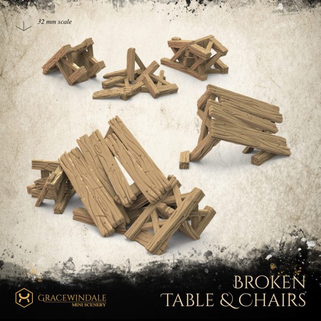 Broken Table and Chairs by Gracewindale